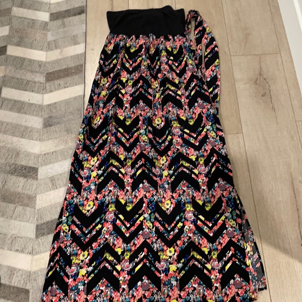 Tube top dress with belt- size XS.